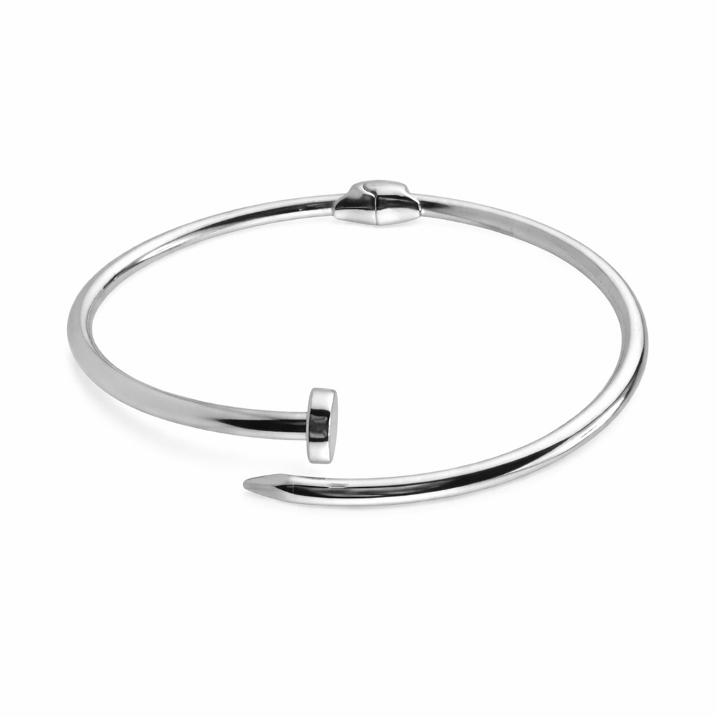 Sterling Silver 925 Open Cuff Bracelet "Clavus" - Image 2