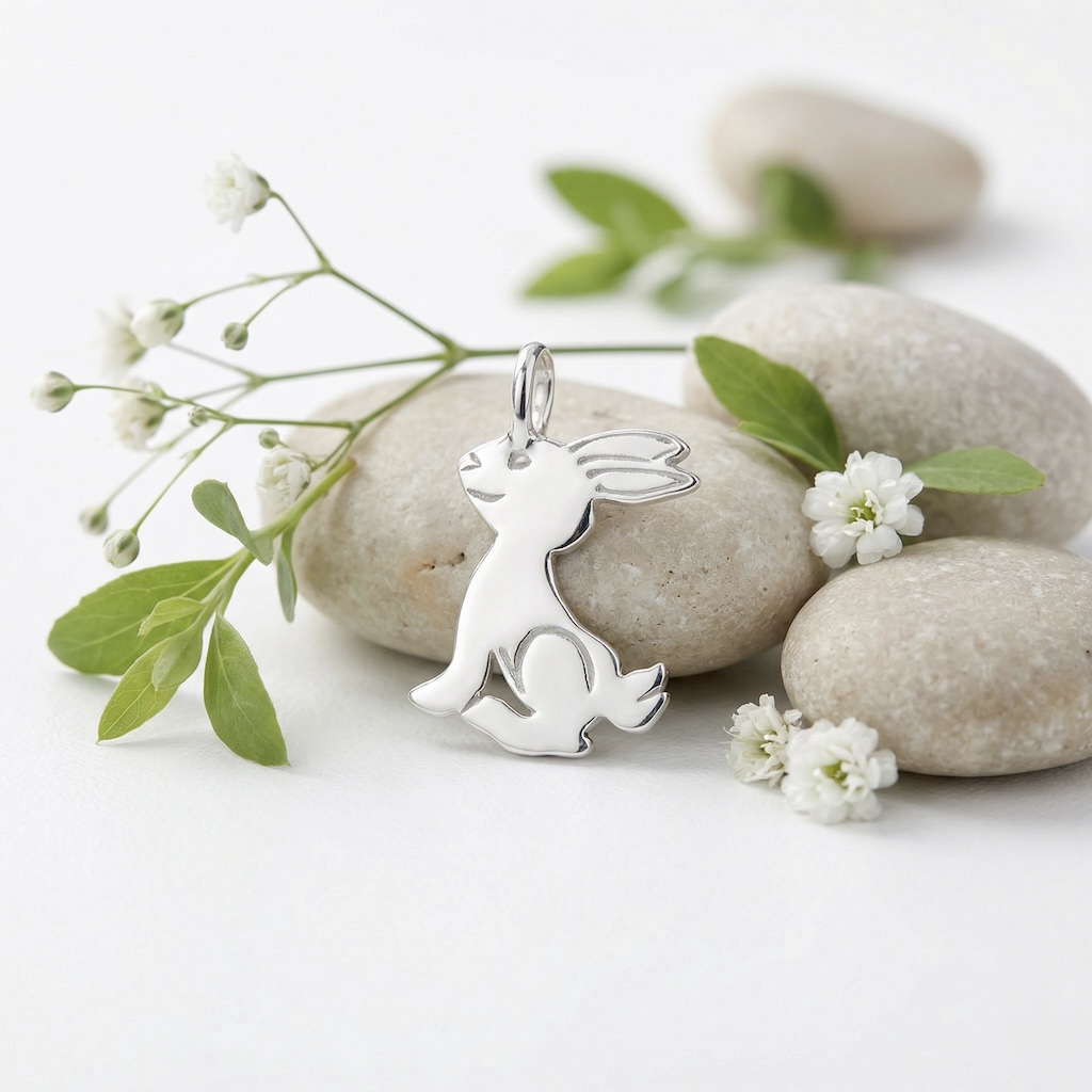 Sterling Silver 925 Bunny Pendant "Lapin" - Image 2