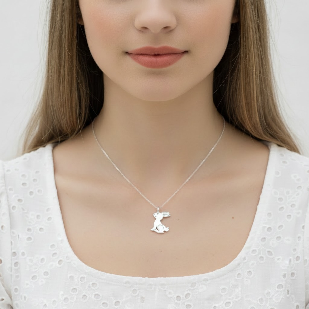 Sterling Silver 925 Bunny Pendant "Lapin" - Image 3