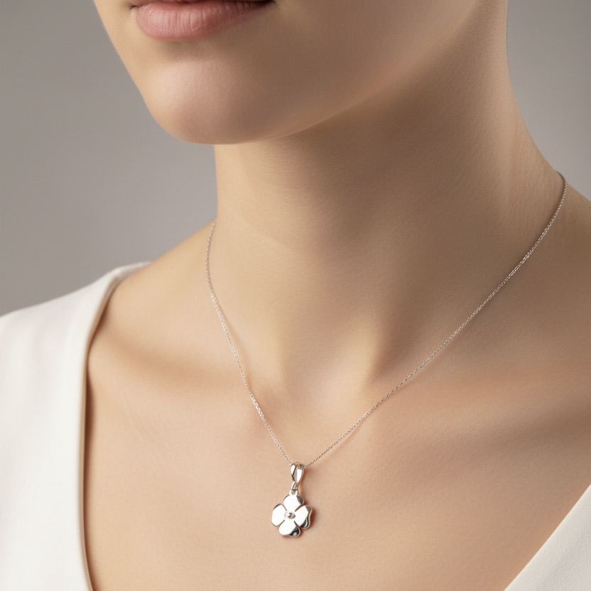 Sterling Silver 925 Four Leaf Clover Pendant “Felicity” - Image 3