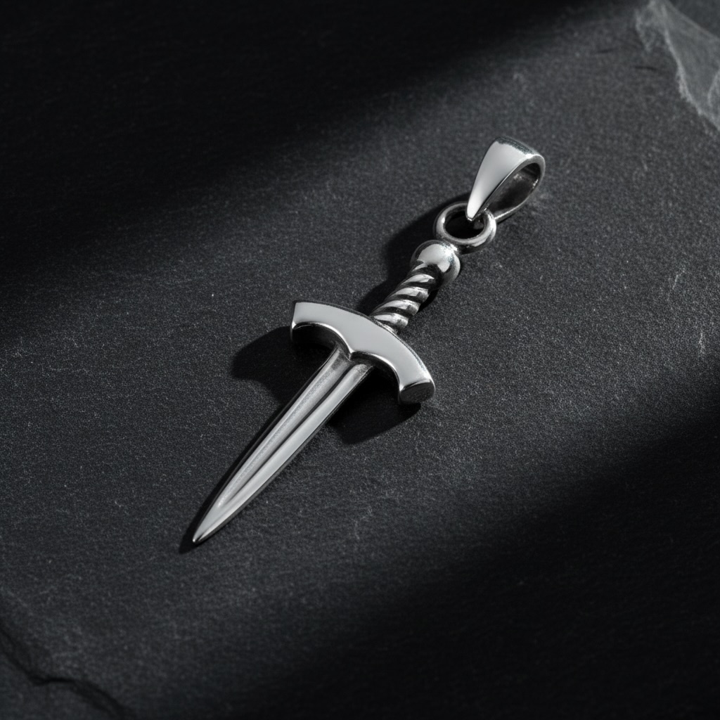 Sterling Silver 925 Sword Dagger Pendant “Valour” - Image 2