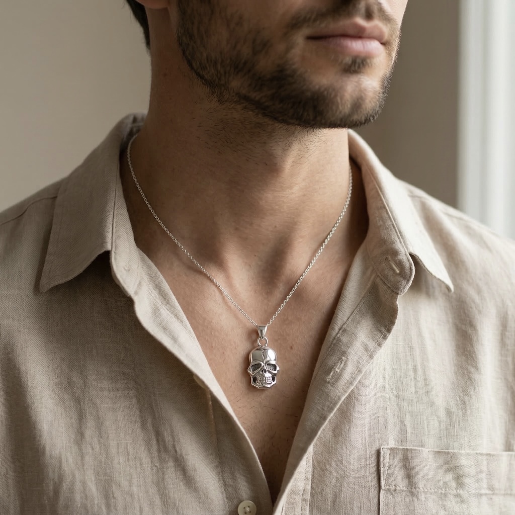 Sterling Silver 925 Skull Pendant "Calavera" - Image 3