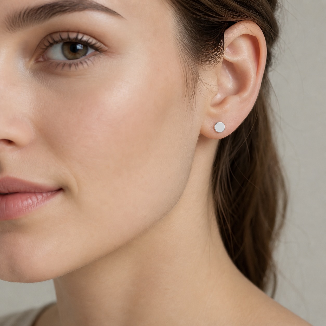 Sterling Silver 925 Stud Round Earrings "Orb" - Image 3