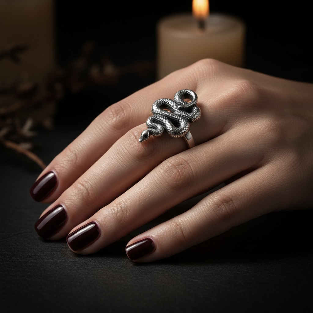 Sterling Silver 925 Snake Ring Adjustable Size "Helix" - Image 3