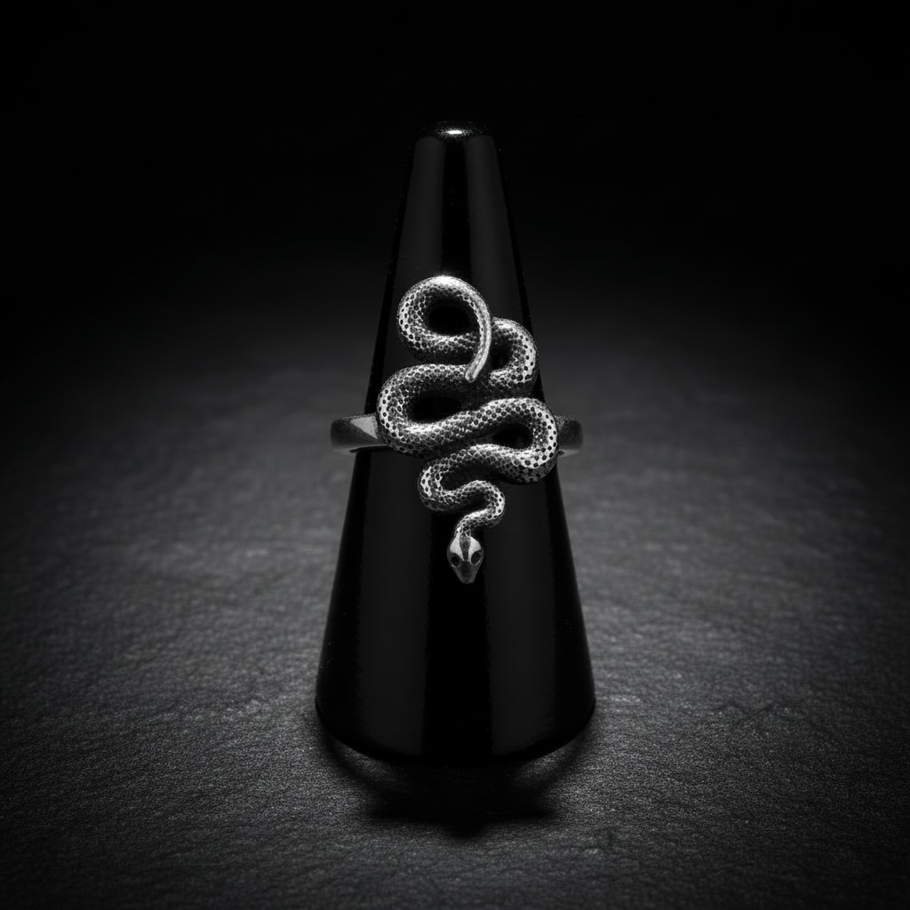 Sterling Silver 925 Snake Ring Adjustable Size "Helix" - Image 2