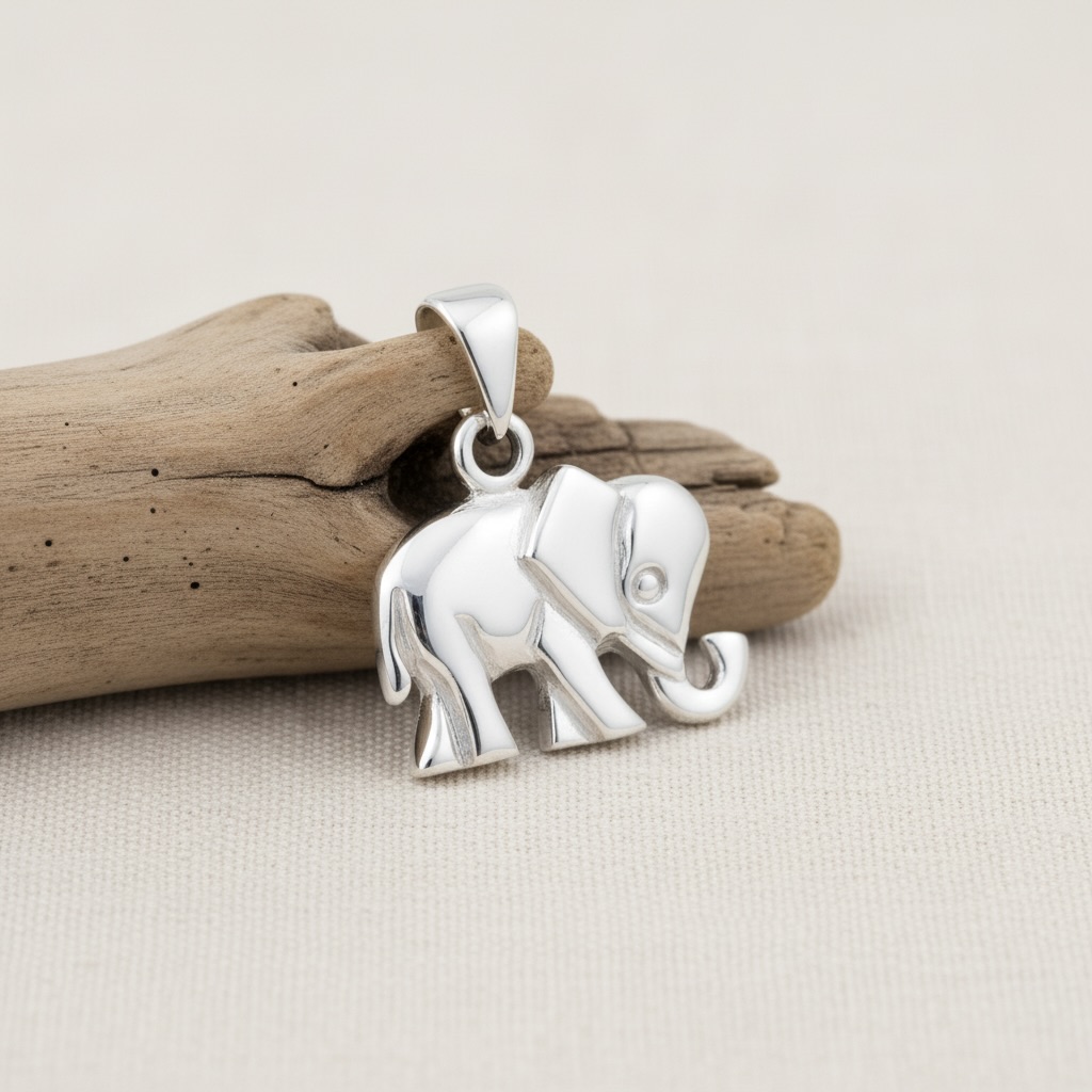 Sterling Silver 925 Elephant Pendant "Good Luck" - Image 2