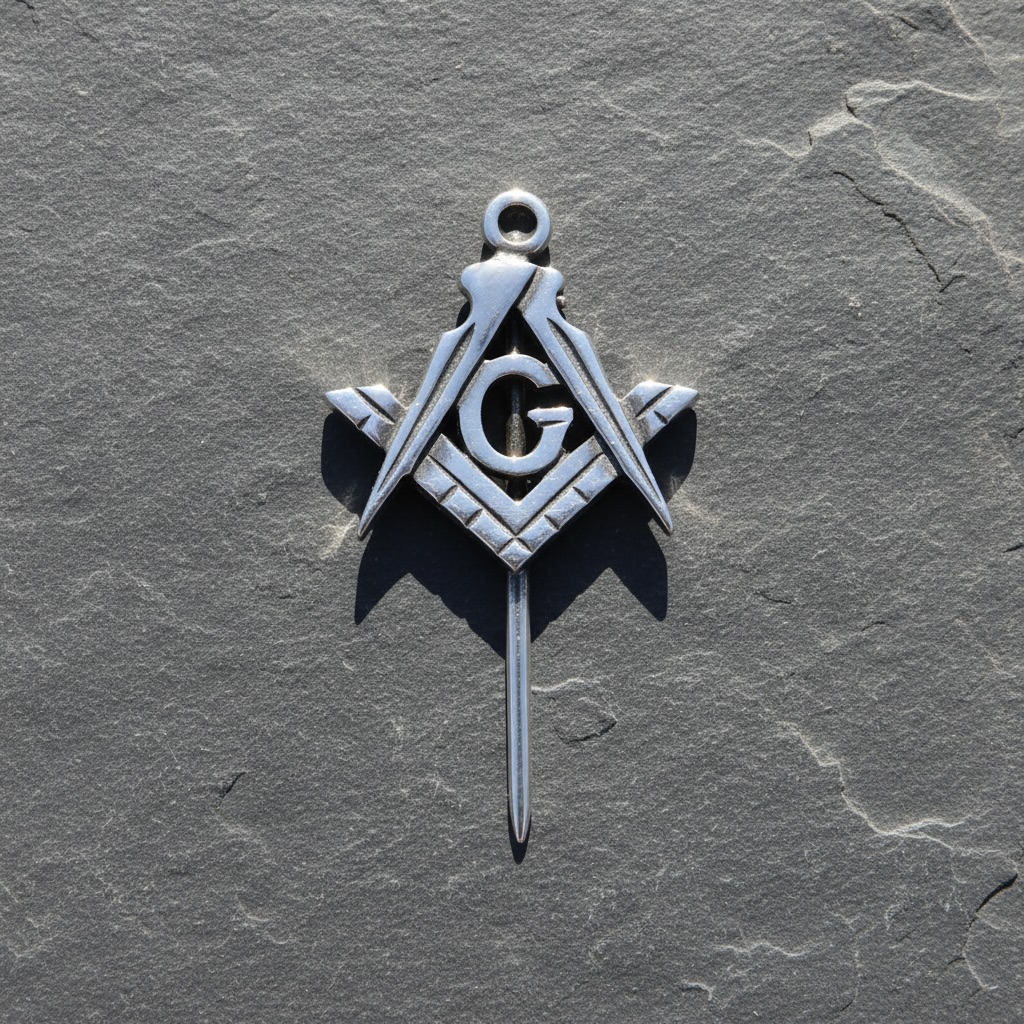 Sterling Silver 925 Masonic Freemason Pin "Mason" - Image 2