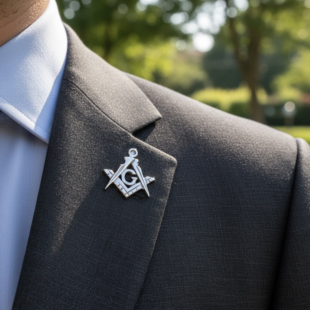 Sterling Silver 925 Masonic Freemason Pin "Mason" - Image 3