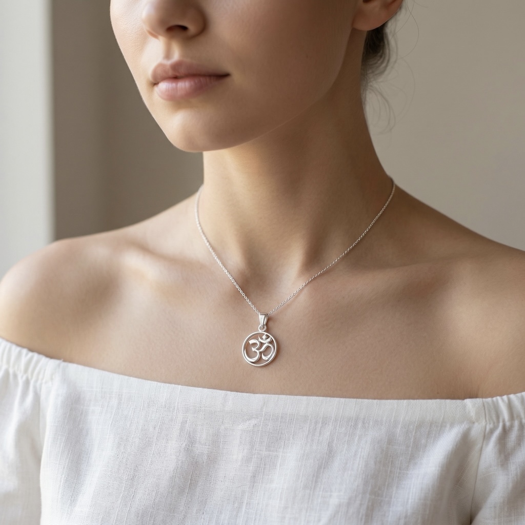 Sterling Silver 925 Om Pendant “Inner Circle” - Image 3
