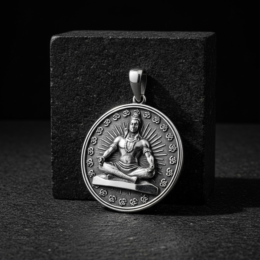 Sterling Silver 925 Shiva Om Pendant "Eternal God" - Image 2