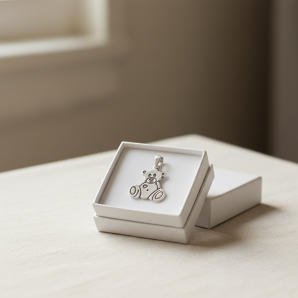 Sterling Silver 925 Teddy Bear Pendant “Milo” - Image 2