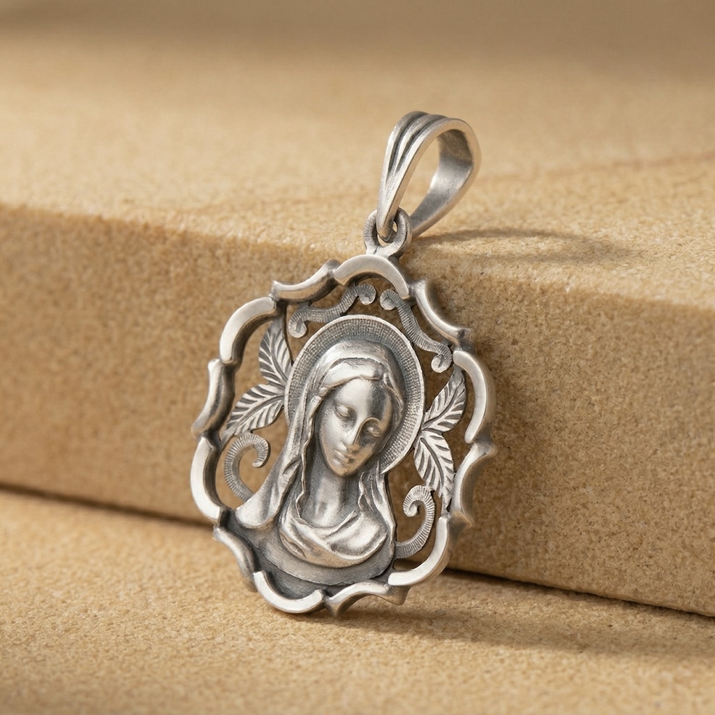 Sterling Silver 925 Virgin Mary Pendant “Divine” - Image 2