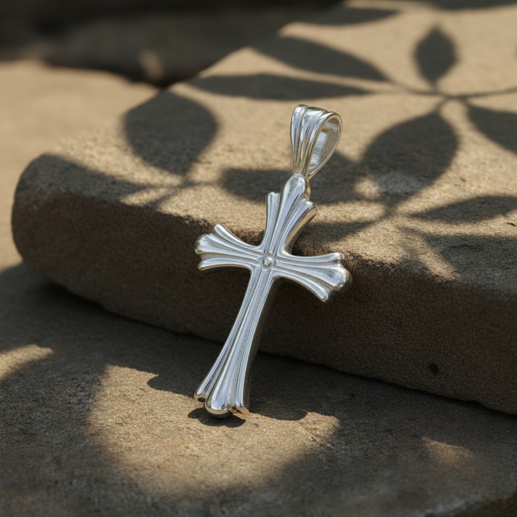 Sterling Silver 925 Cross Pendant "Serenity" - Image 2