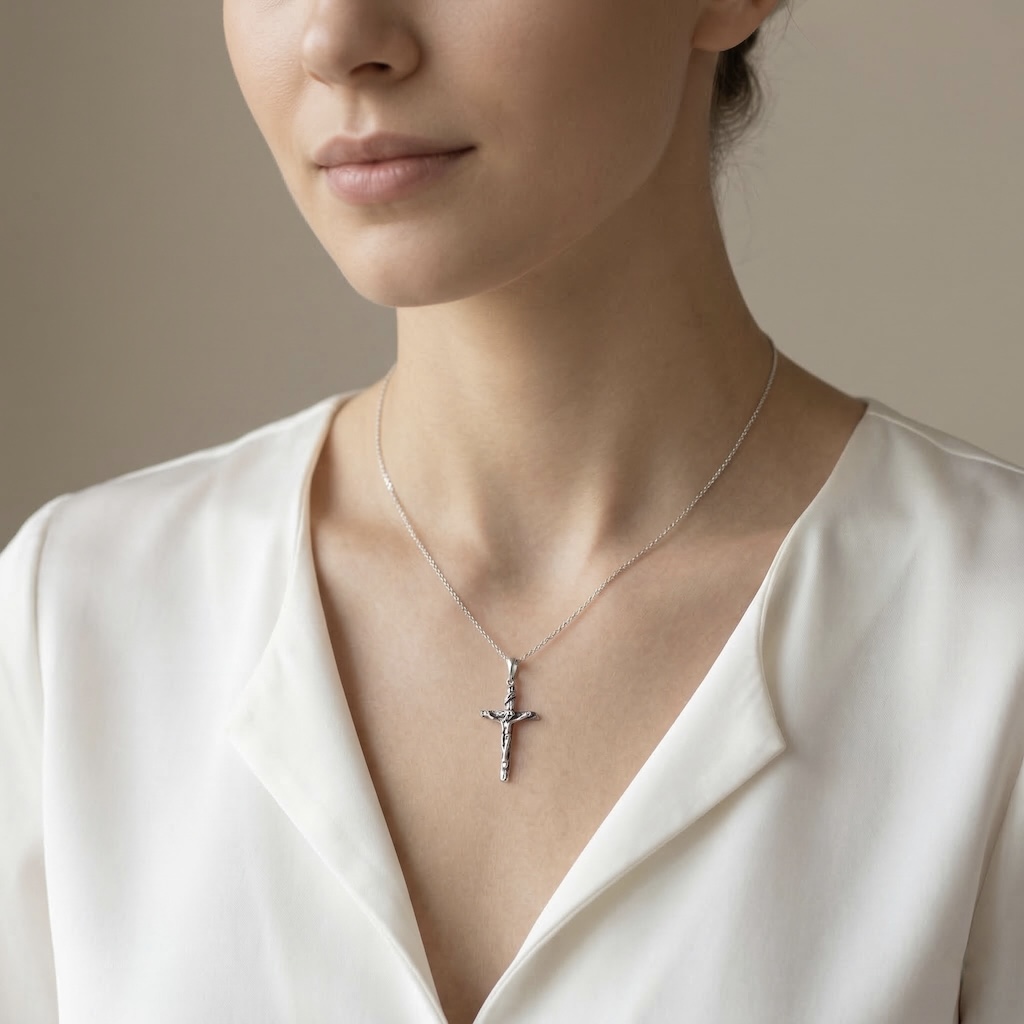 Sterling Silver 925 Cross Crucifix Pendant "Messiah" - Image 3