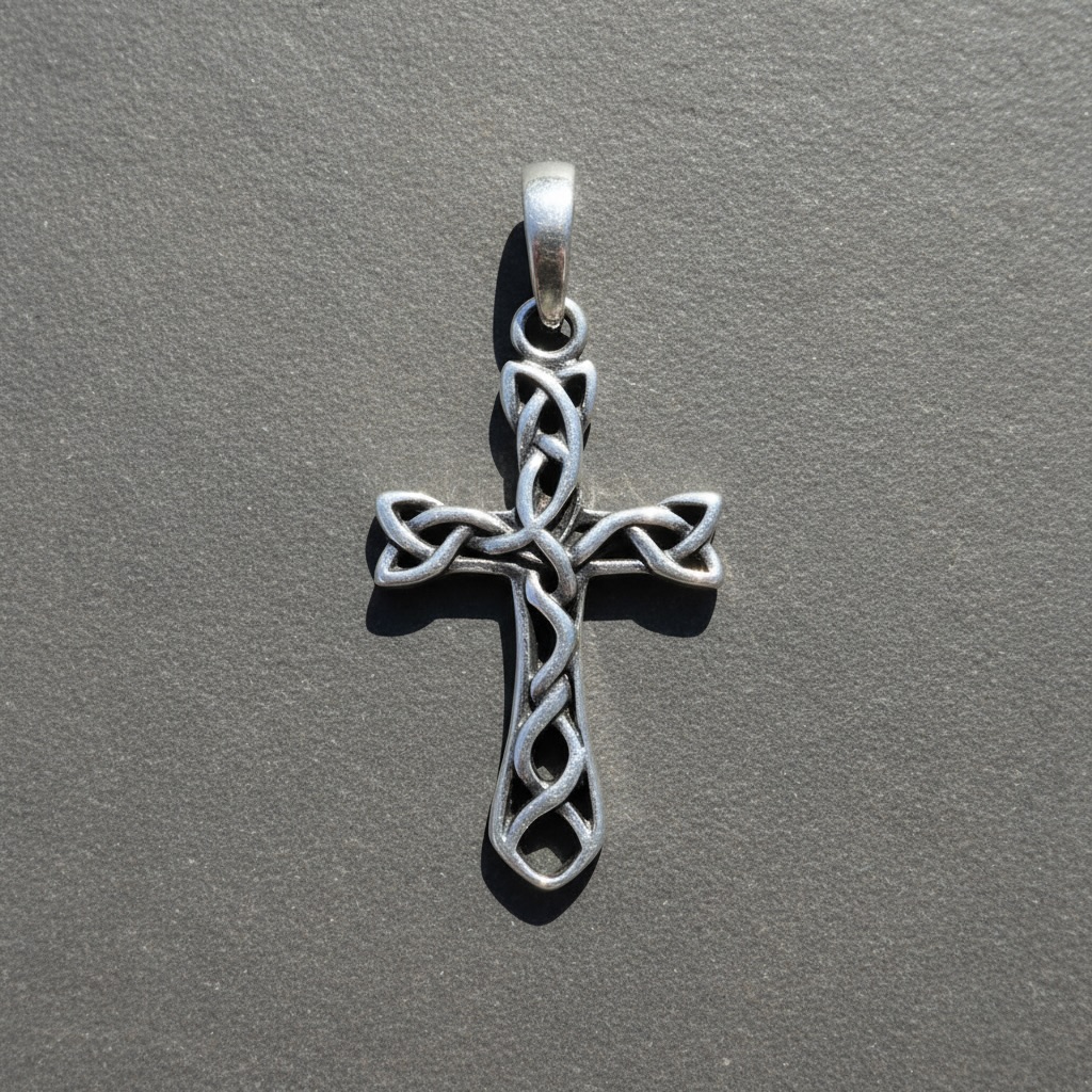 Sterling Silver 925 Unisex Celtic Knot Cross Filigree Pendant "Gael" - Image 2