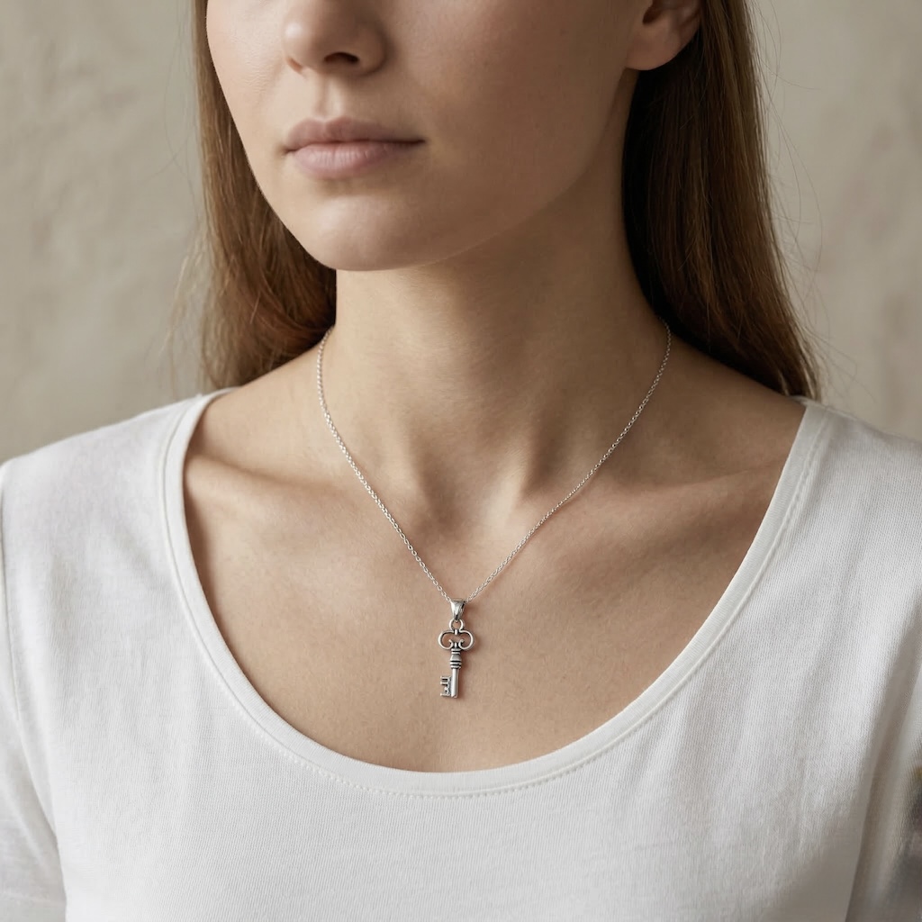 Sterling Silver 925 Key Pendant "Renewal" - Image 3