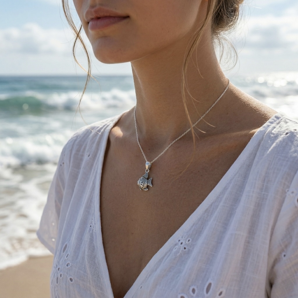 Sterling Silver 925 Fish Pendant "Gorgonian" - Image 3