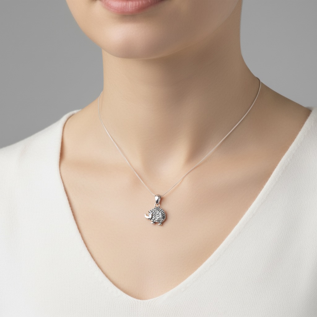 Sterling Silver 925 Hedgehog Pendant "Urchin" - Image 3