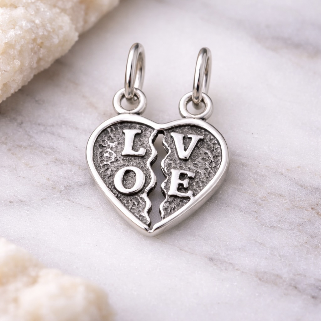 Sterling Silver 925 Heart Pendant "Amor" - Image 2