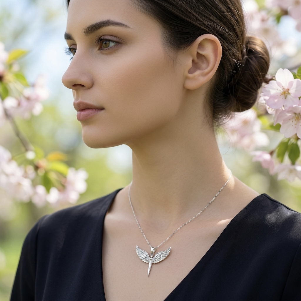 Sterling Silver 925 Angel Winged Pendant "My Angel" - Image 3