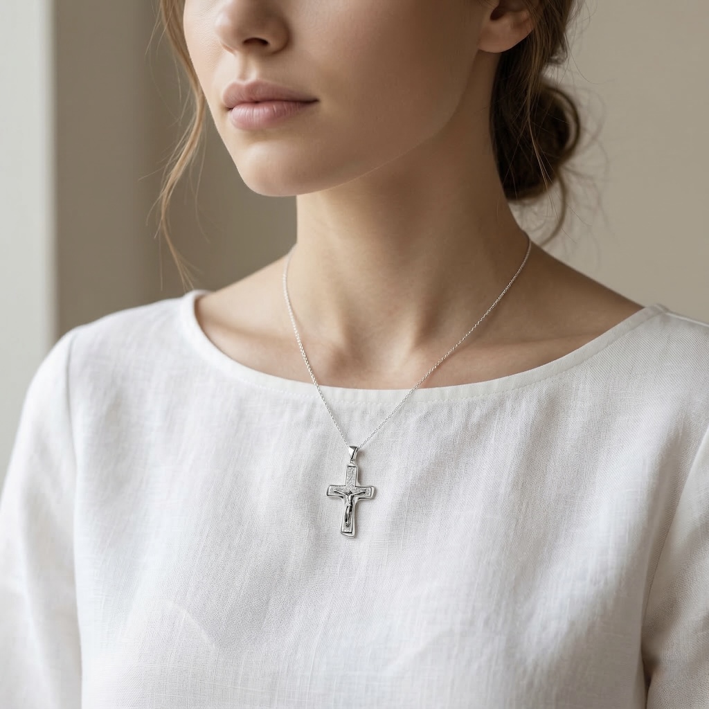 Sterling Silver 925 Cross Crucifix Pendant "Son of God" - Image 3