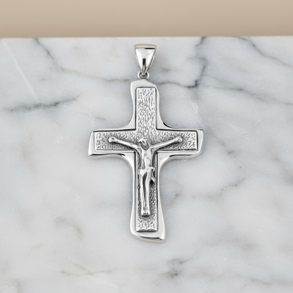 Sterling Silver 925 Cross Crucifix Pendant "Son of God" - Image 2