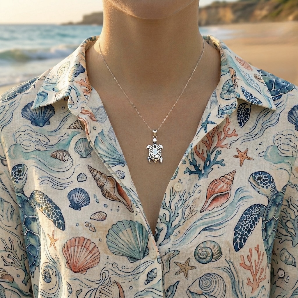 Sterling Silver 925 Turtle Pendant "Shelbow" - Image 3