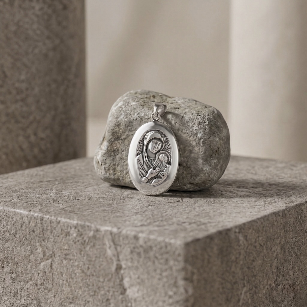 Sterling Silver 925 Virgin Mary Pendant "Devotion" - Image 2