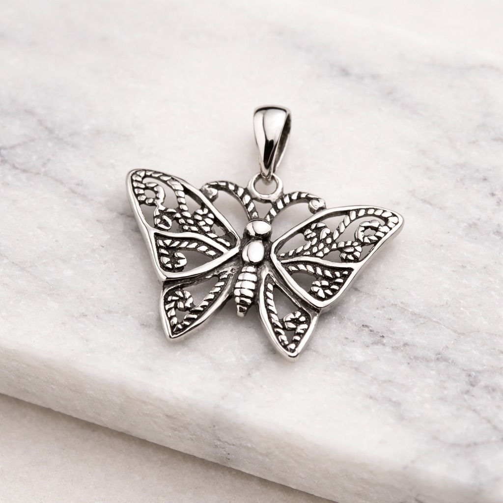 Sterling Silver 925 Butterfly Pendant "Nova" - Image 2