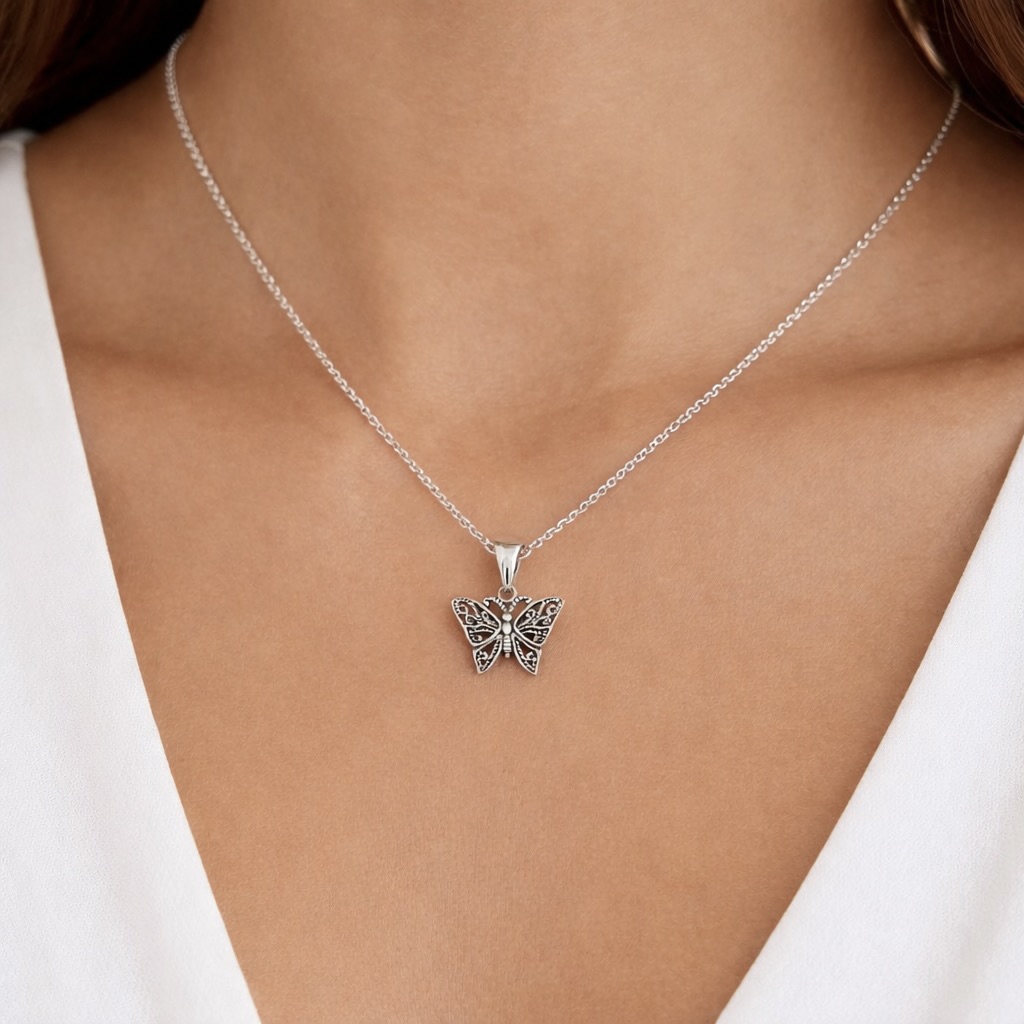 Sterling Silver 925 Butterfly Pendant "Nova" - Image 3