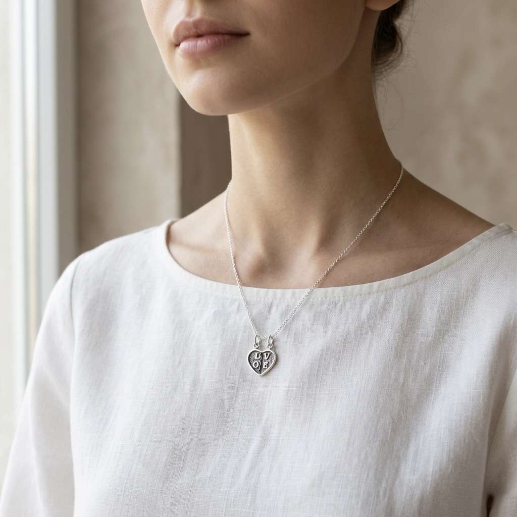 Sterling Silver 925 Heart Pendant "Amor" - Image 3