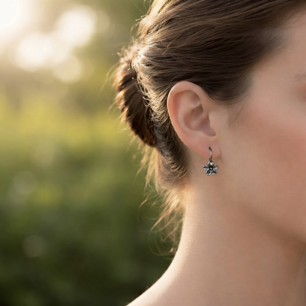 Sterling Silver 925 Drop Earrings “Spring Blossom” - Image 3