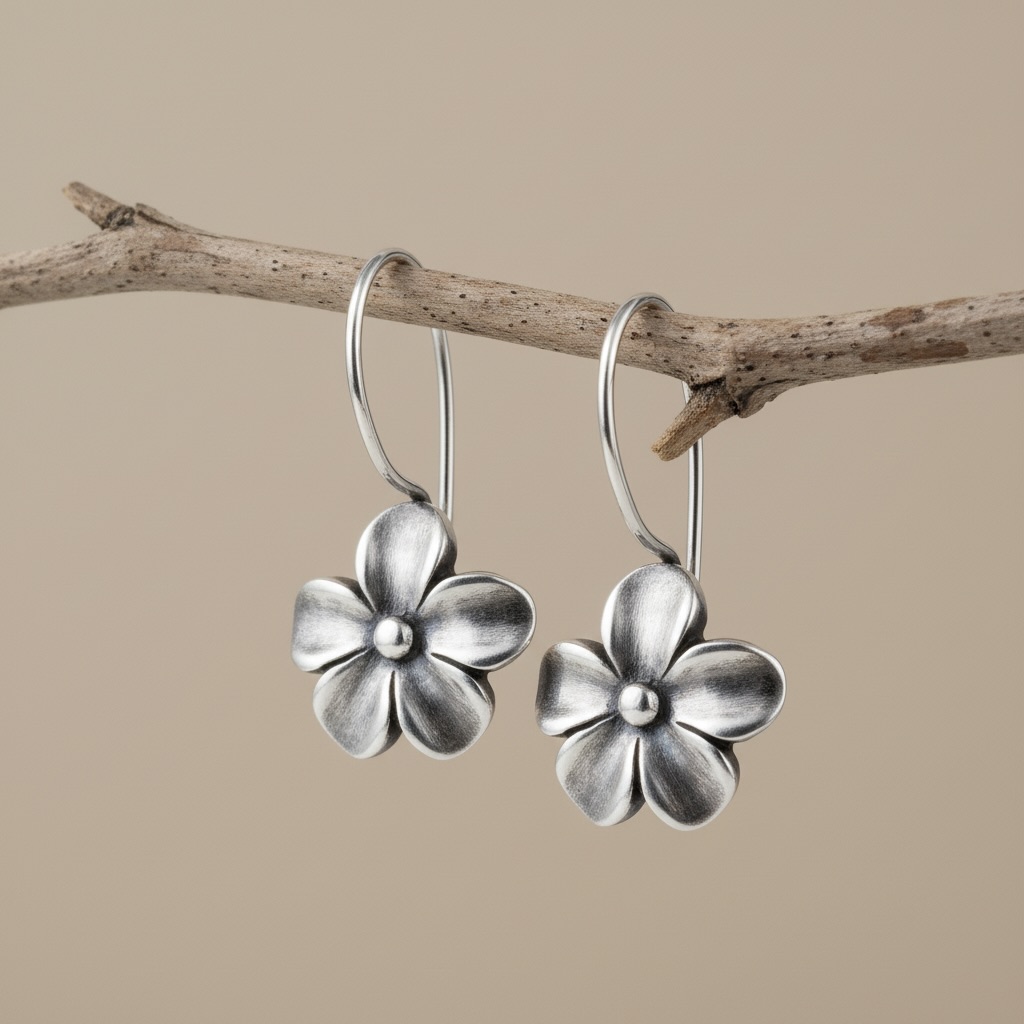 Sterling Silver 925 Drop Earrings “Spring Blossom” - Image 2