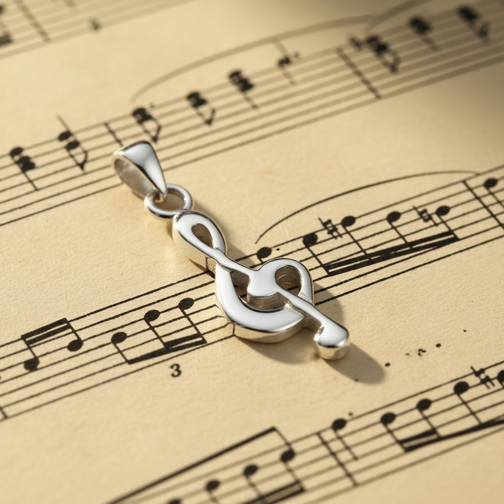 Sterling Silver 925 Treble Clef Pendant “Melody” - Image 2