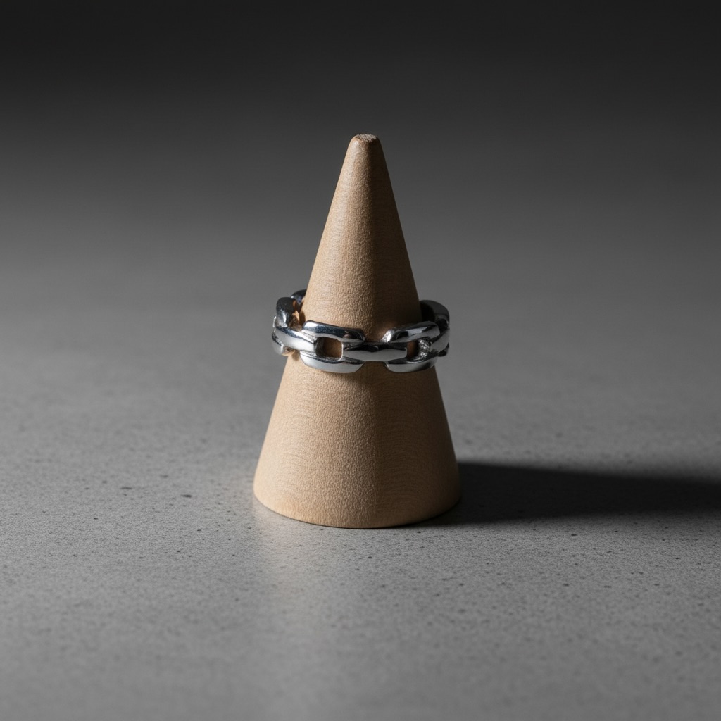 Sterling Silver 925 Chain Link Band Ring "Cadena" - Image 2