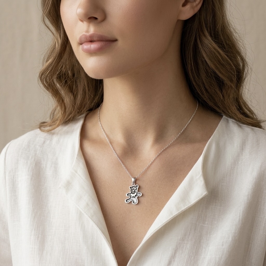 Sterling Silver 925 Bear Pendant “Cuddle Teddy" - Image 3