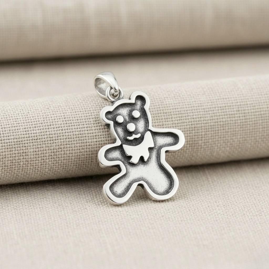 Sterling Silver 925 Bear Pendant “Cuddle Teddy" - Image 2