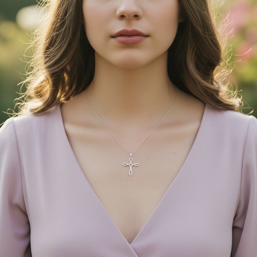 Sterling Silver 925 Infinity Cross Pendant “Endless Faith” - Image 3