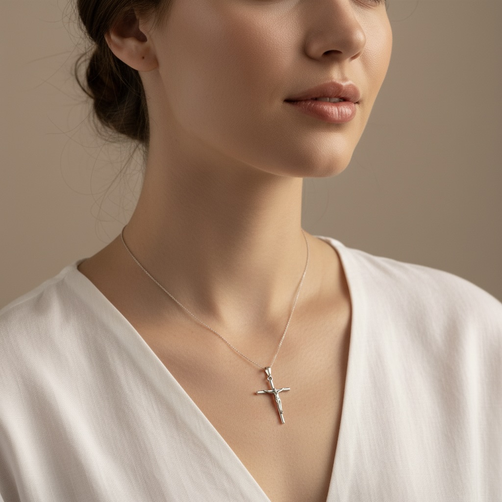 Sterling Silver 925 Cross Pendant “Holy Spirit” - Image 3