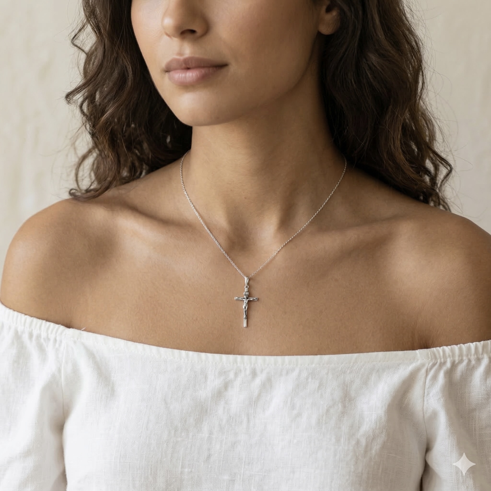 Sterling Silver 925 Crucifix INRI Cross Pendant “Pray" - Image 3