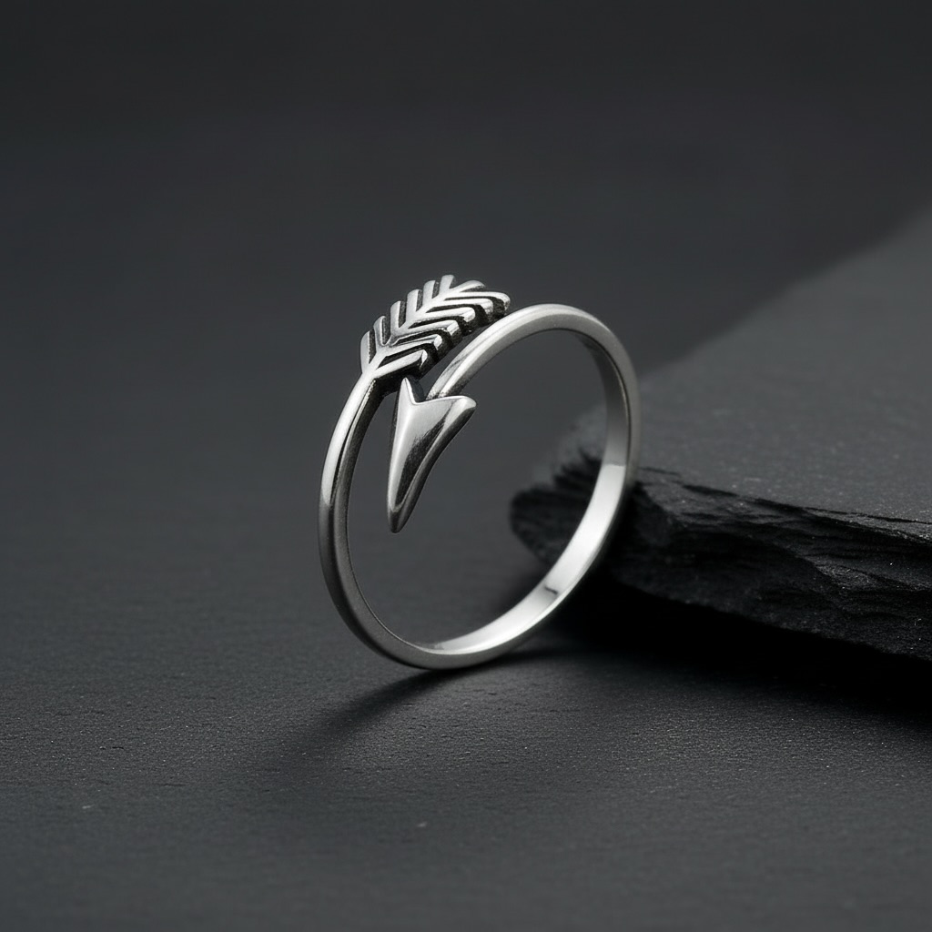 Sterling Silver 925 Arrow Wrap Ring Adjustable Sizes "Macan" - Image 2