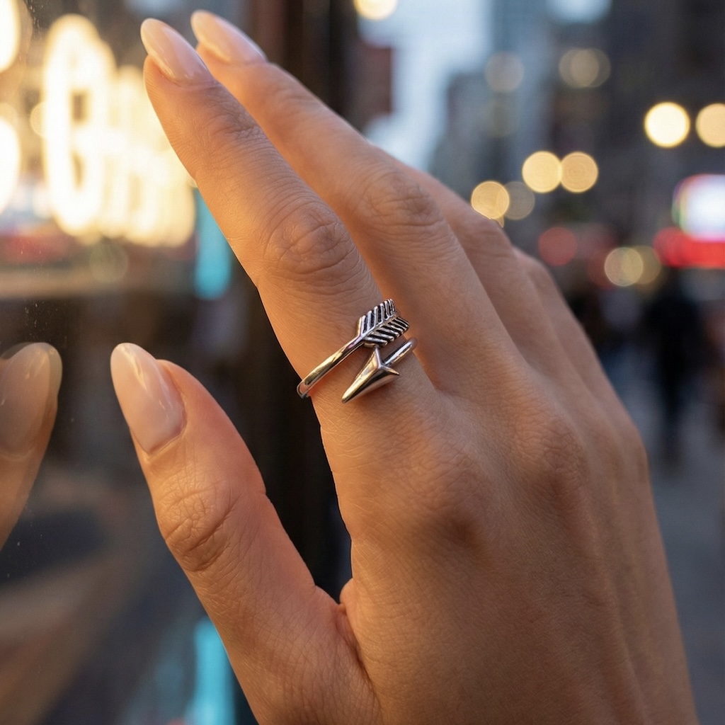 Sterling Silver 925 Arrow Wrap Ring Adjustable Sizes "Macan" - Image 3