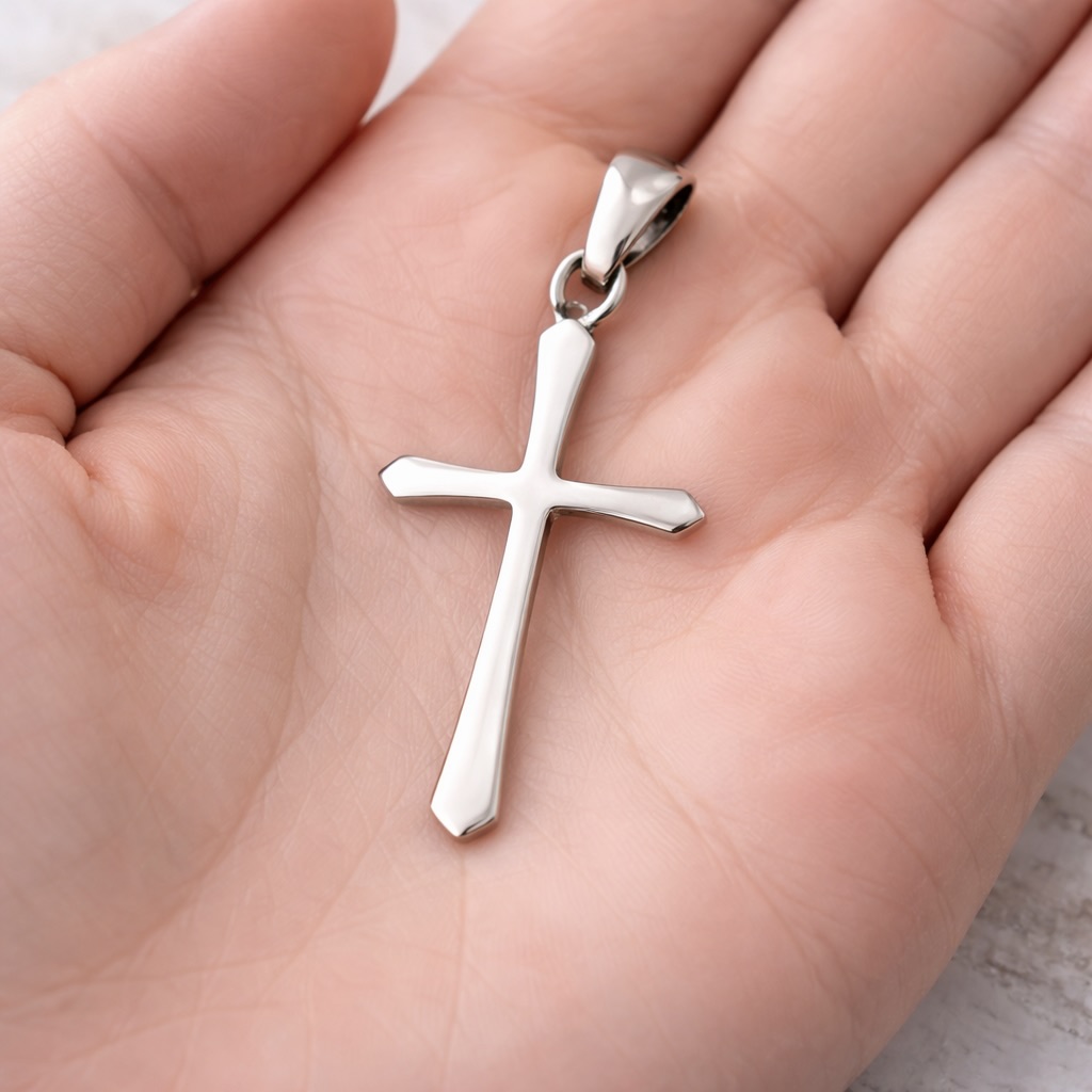 Sterling Silver 925 Cross Pendant "Simple Grace" - Image 3