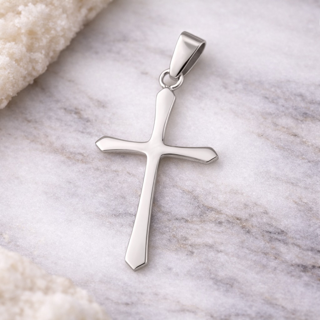 Sterling Silver 925 Cross Pendant "Simple Grace" - Image 2