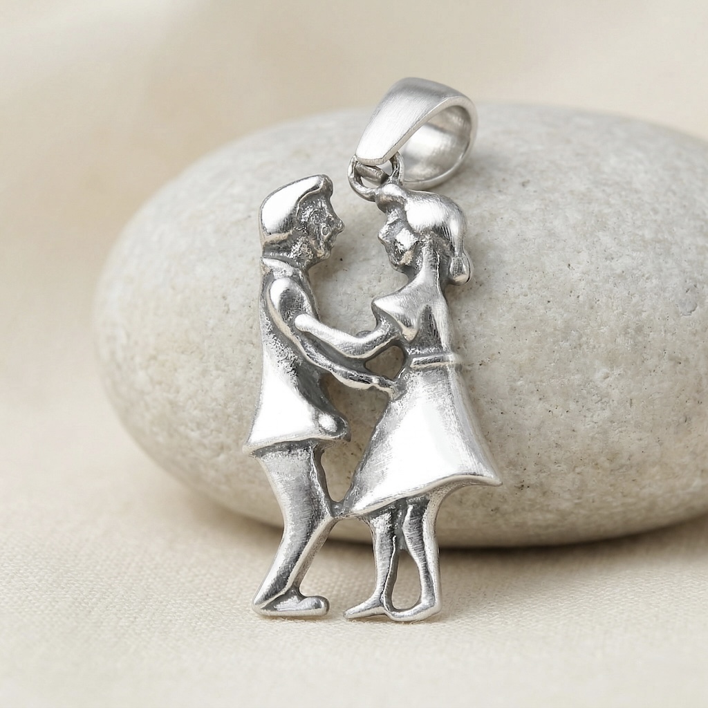 Sterling Silver 925 Dancing Couple Pendant "Waltz" - Image 2