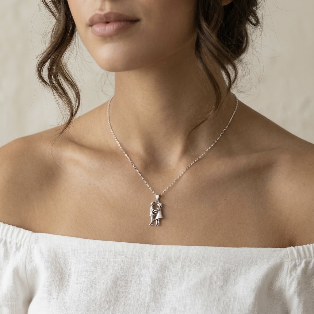 Sterling Silver 925 Dancing Couple Pendant "Waltz" - Image 3