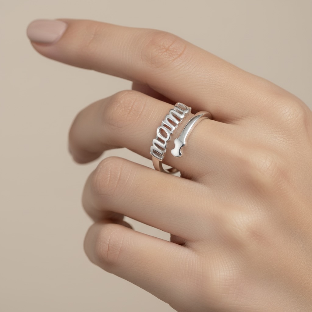 Sterling Silver 925 Mama Wrap Ring Adjustable Sizes "Mia" - Image 3