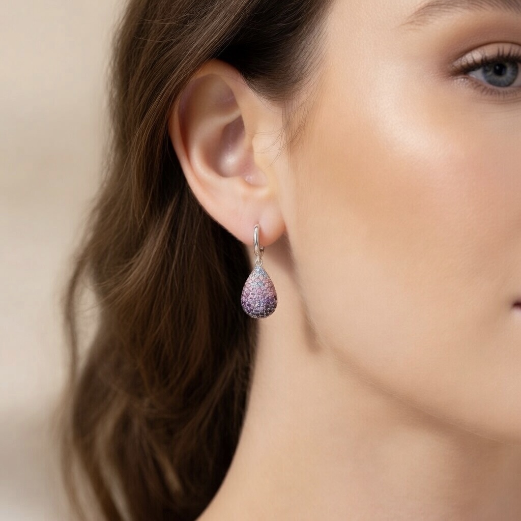 Sterling Silver 925 Huggie Hoop Earrings "Lilla" - Image 3