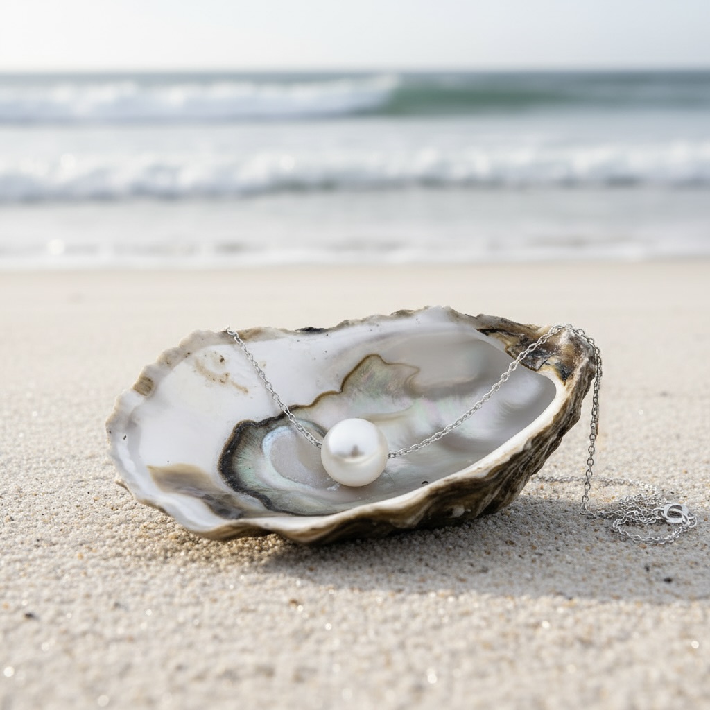 Sterling Silver 925 Single 9mm Pearl Necklace Pendant “Dazzle” - Image 2