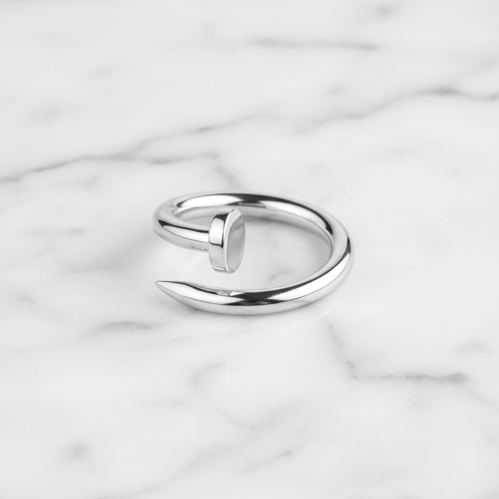 Sterling Silver 925 Nail Wrap Ring Adjustable Sizes "Oryx" - Image 2